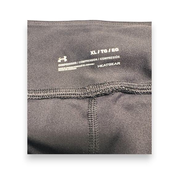 Under Armour Heat-Gear Compression Red Textured Panel Leggings Size XL - Picture 7 of 11